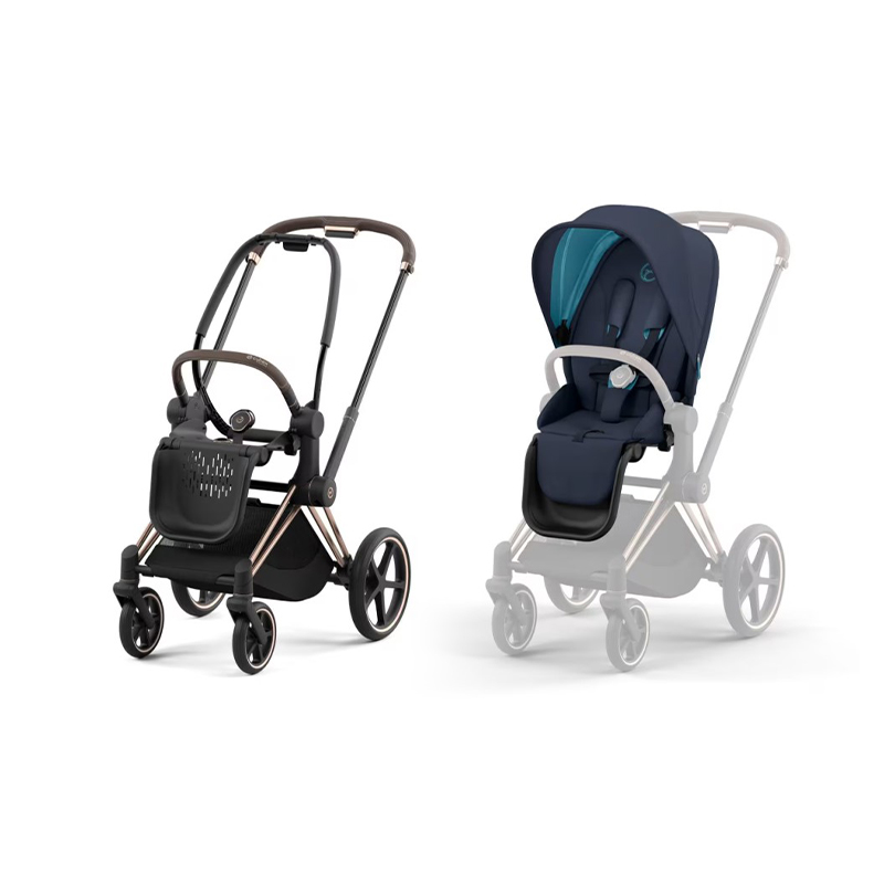 Cybex E-Priam Frame Rose Gold + Seat Pack